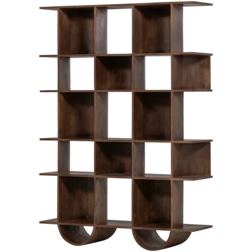 Sinne boekenkast hout walnoot 180x130cm