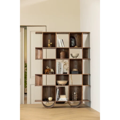 Sinne boekenkast hout walnoot 180x130cm - Image 2