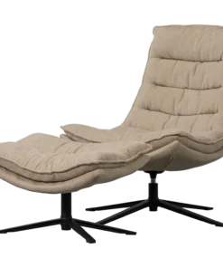 Kube draaifauteuil met hocker naturel