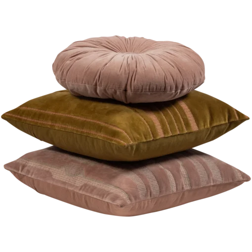 Feis kussens velvet rose/ naturel - set van 3