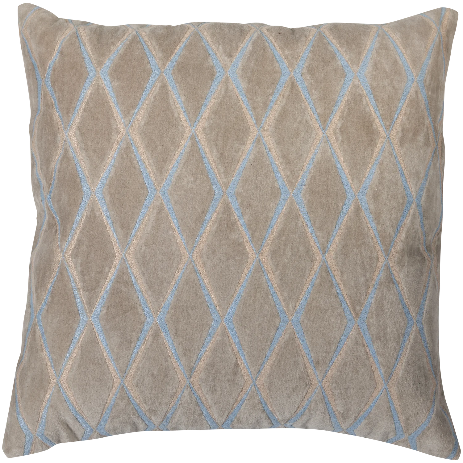 Laon kussens velvet naturel/blauw - set van 3 - Image 4