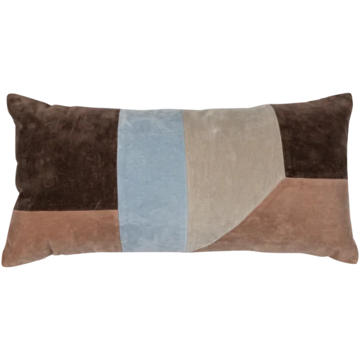 Laon kussens velvet naturel/blauw - set van 3 - Image 2