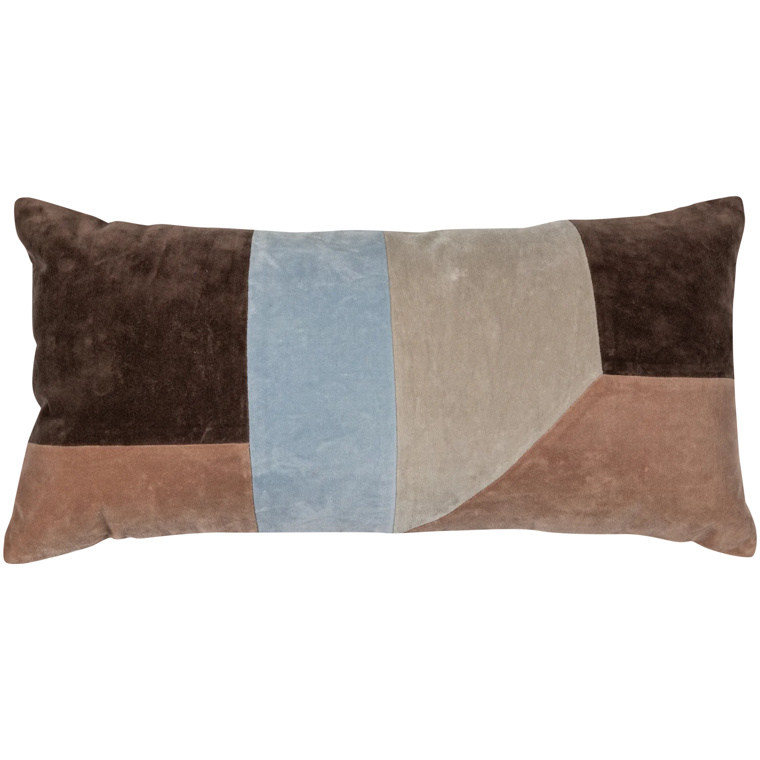 Laon kussens velvet naturel/blauw - set van 3 - Image 2