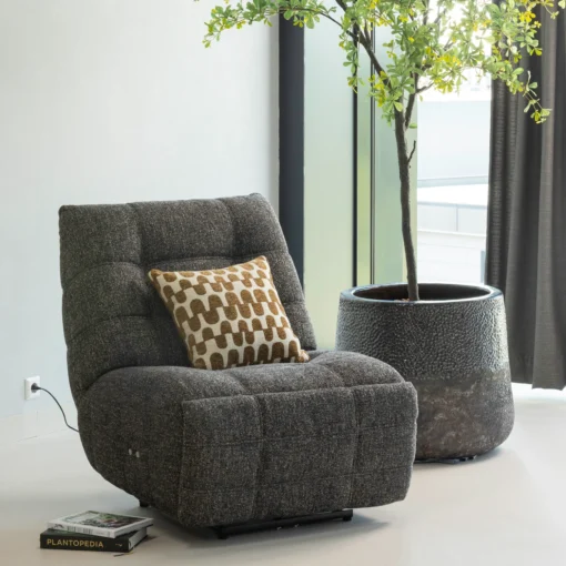 Hein relaxfauteuil elektisch melange antraciet/bruin - Image 3