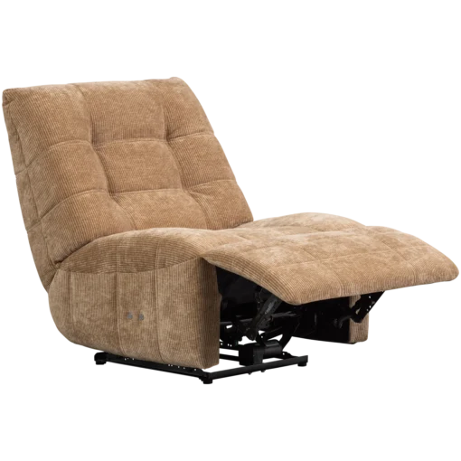 Hein relaxfauteuil elektrisch geweven rib lichtbruin - Image 2