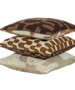 fayden kussens chenille bruin/naturel - set van 3