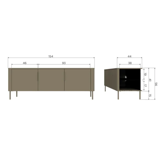Gunnar tv meubel 154 cm grenen matzwart (FSC) - Image 7