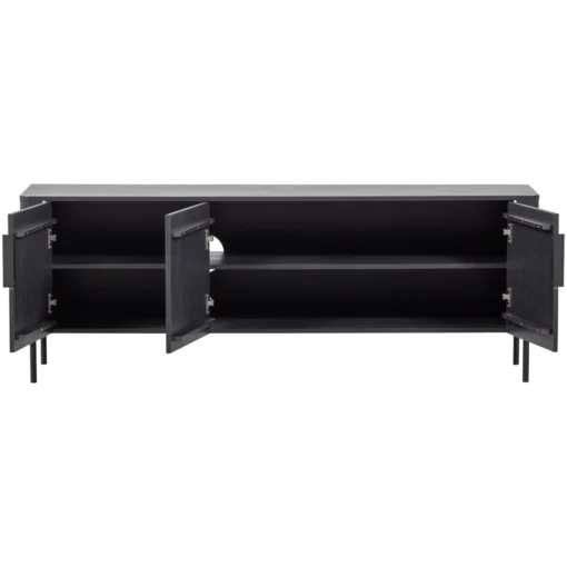 Gunnar tv meubel 154 cm grenen matzwart (FSC) - Image 4
