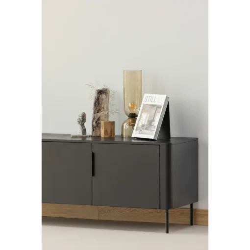 Gunnar tv meubel 154 cm grenen matzwart (FSC) - Image 2
