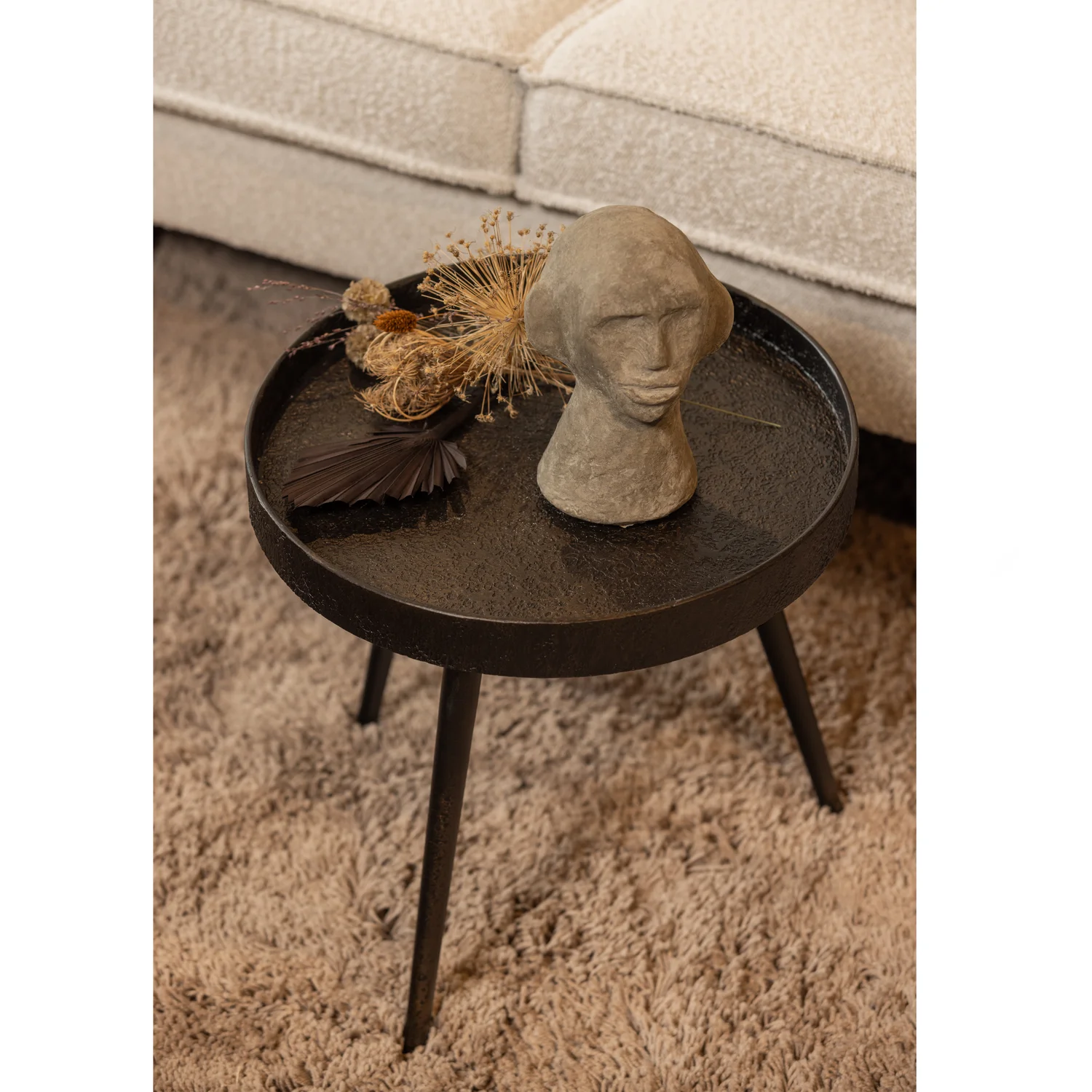 Bounds bijzettafel m hout/metaal antique goud 41Ø41 cm - Image 2