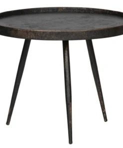 Bounds bijzettafel I hout/metaal antique goud 44Ø58 cm