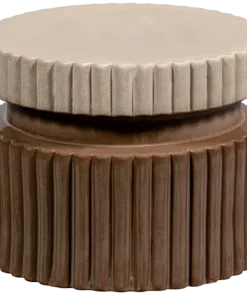geer decoratieve bijzettafel keramiek tan 38Ø48 cm