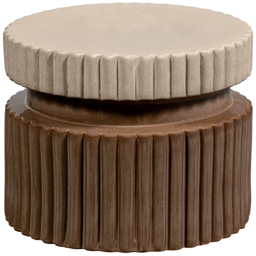 geer decoratieve bijzettafel keramiek tan 38Ø48 cm