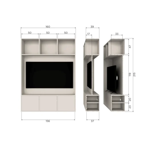 Meggy tv opbergkast 160cm grenen dust (fsc) - Image 3