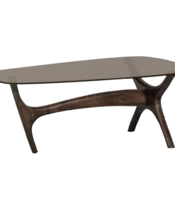 Flash salontafel mango hout/glas walnoot