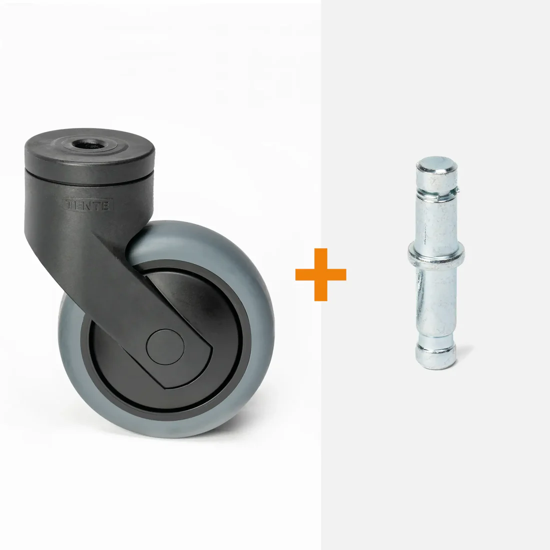 ScratchNoMore Design Zwenkwiel Zwart 75mm, stift met klemring 10 x 20 mm