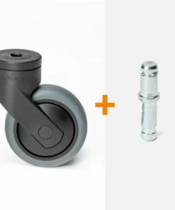 ScratchNoMore Design Zwenkwiel Zwart 75mm, stift met klemring 11 x 20 mm