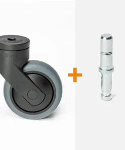 ScratchNoMore Design Zwenkwiel Zwart 75mm, stift met klemring 11 x 30 mm (Alleen i.c.m. onze hulzen)