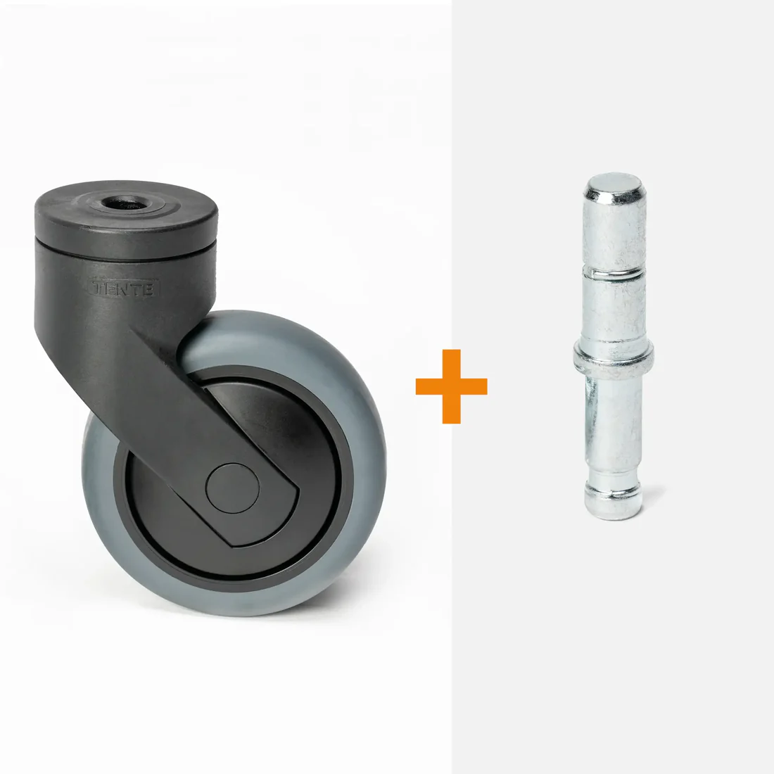 ScratchNoMore Design Zwenkwiel Zwart 75mm, stift met klemring 11 x 30 mm (Alleen i.c.m. onze hulzen)