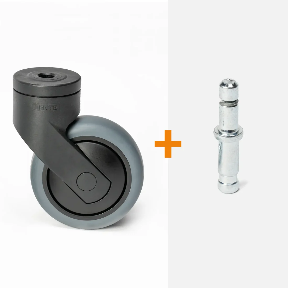 ScratchNoMore Design Zwenkwiel Zwart 75mm, stift met klemring 8 x 24mm