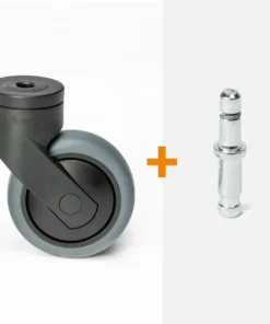 ScratchNoMore Design Zwenkwiel Zwart 75mm, stift met klemring 9 x 24mm