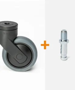 ScratchNoMore Design Zwenkwiel Zwart 75mm, schroefdraad stift m10 x 15mm
