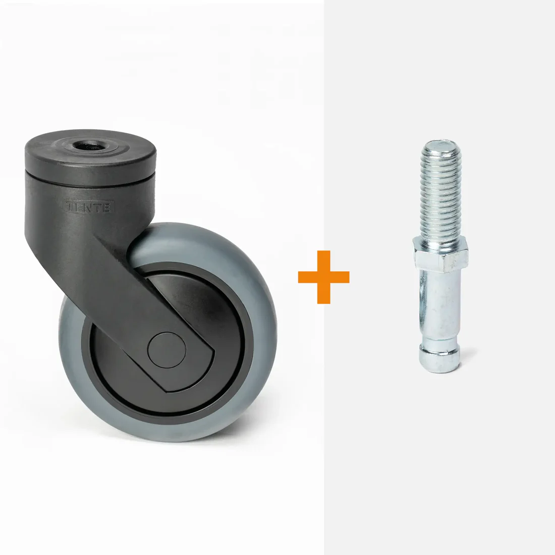 ScratchNoMore Design Zwenkwiel Zwart 75mm, schroefdraad stift m10 x 25mm