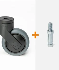 ScratchNoMore Design Zwenkwiel Zwart 75mm, schroefdraad stift m8 x 15mm