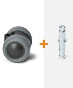 ScratchNoMore Zwenkwiel 40 mm zonder rem, stift met klemring 10 x 20 mm