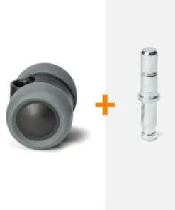 ScratchNoMore Zwenkwiel 40 mm zonder rem, stift met klemring 8 x 24 mm