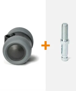 ScratchNoMore Zwenkwiel 40 mm zonder rem, stift met schroefdraad M10 x 25mm