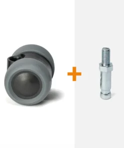 ScratchNoMore Zwenkwiel 40 mm zonder rem, stift met schroefdraad M10 x 15mm