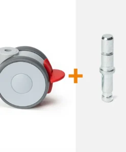 ScratchNoMore Design Zwenkwiel met rem 75 MM, stift met klemring 11 x 30 mm (alleen i.c.m. onze hulzen)