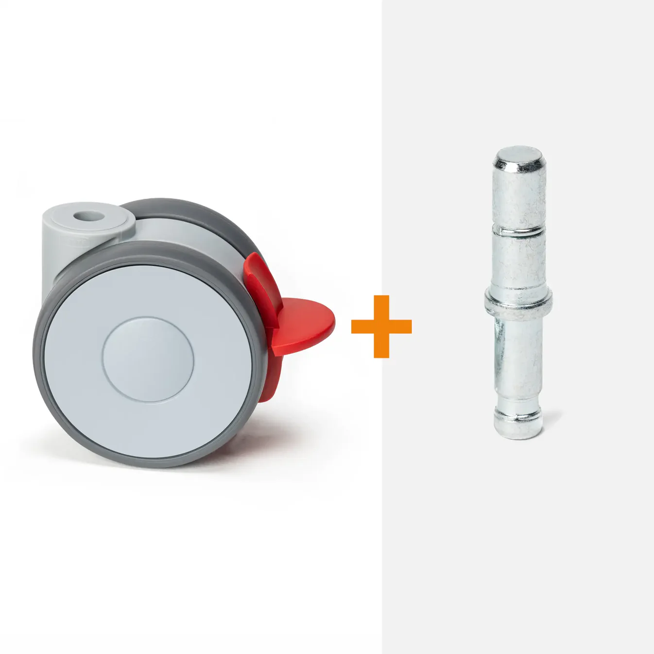 ScratchNoMore Design Zwenkwiel met rem 75 MM, stift met klemring 11 x 30 mm (alleen i.c.m. onze hulzen)