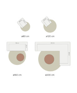 Vloerkleed Karaca Antraciet/Brown 09 Rond ø120 cm