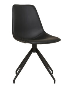 Monaco eetkamerstoel - Eetkamerstoel met draaifunctie, PU, zwart, zwarte poten HN1228 (set van 2)