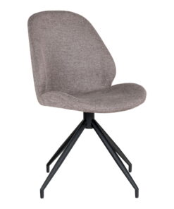 Monte Carlo eetkamerstoel - Eetkamerstoel met draaibare voet, steenkleurig met zwarte poten, HN1030 (set van 2)