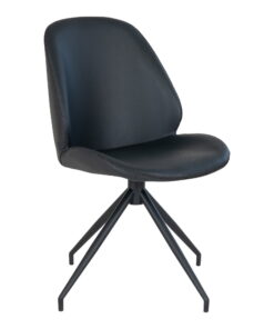 Monte Carlo Eetkamerstoel - Eetkamerstoel in PU met draaifunctie, zwart, HN1223 (set van 2)