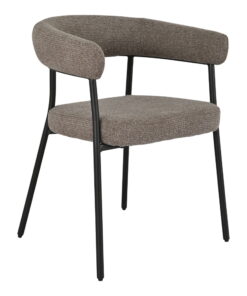 Trivio eetkamerstoel - eetkamerstoel, bruin, met zwarte poten HN1314 (set van 2)