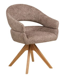 Dover eetkamerstoel - draaibare eetkamerstoel, bruin, poten van natuurlijk eiken HN1323