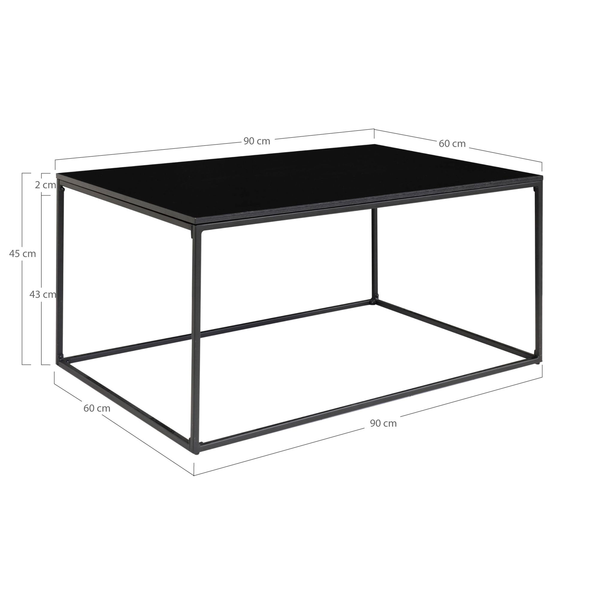 Vita Salontafel Zwart 60×90×45 cm - Image 6