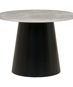 Brito Salontafel Marmerlook Grijs/Zwart Ø60×45 cm