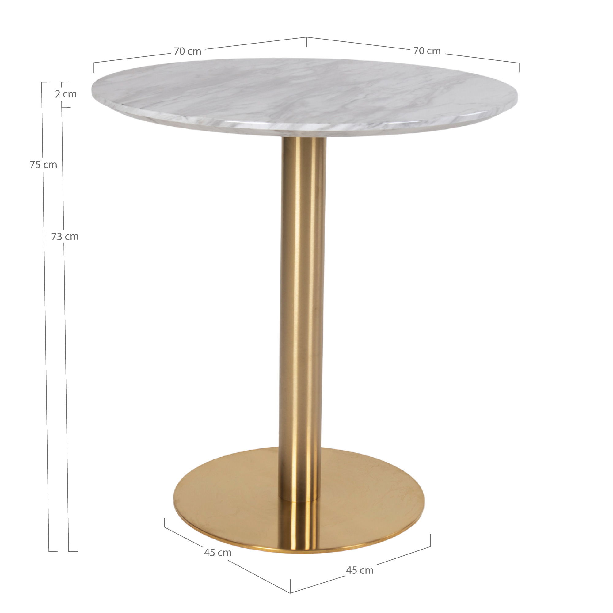 Bolzano Eettafel Marmerlook Ø70×75 cm - Image 6