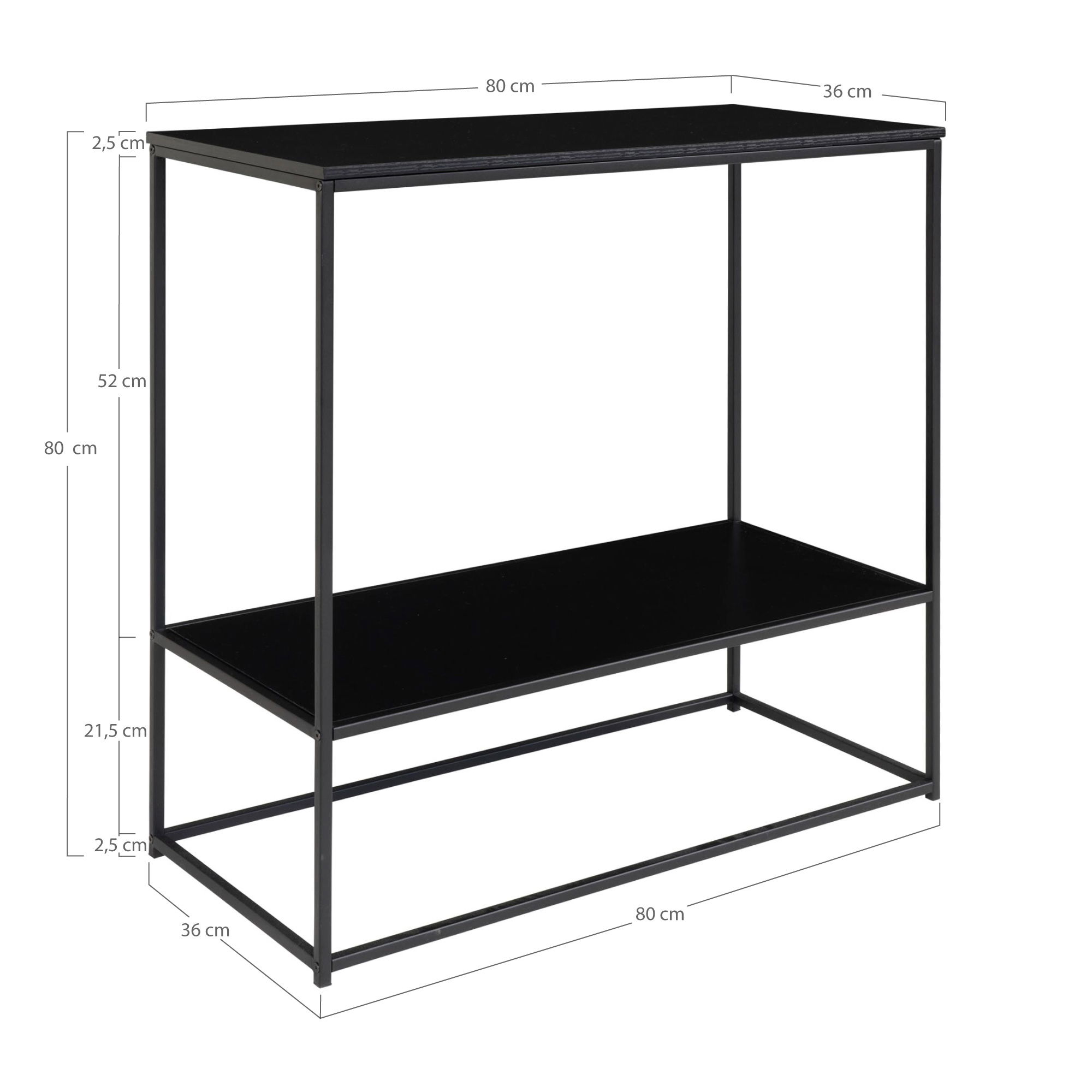 Vita Wandtafel Zwart 80×36×80 cm - Image 5