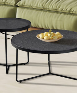 Melia salontafel rond – grijs glas