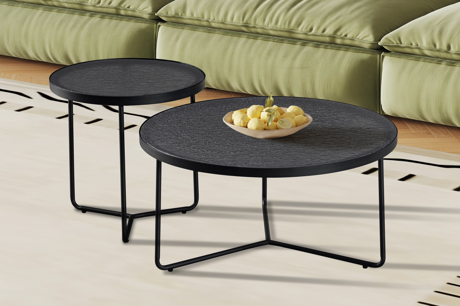 Melia salontafel rond – grijs glas