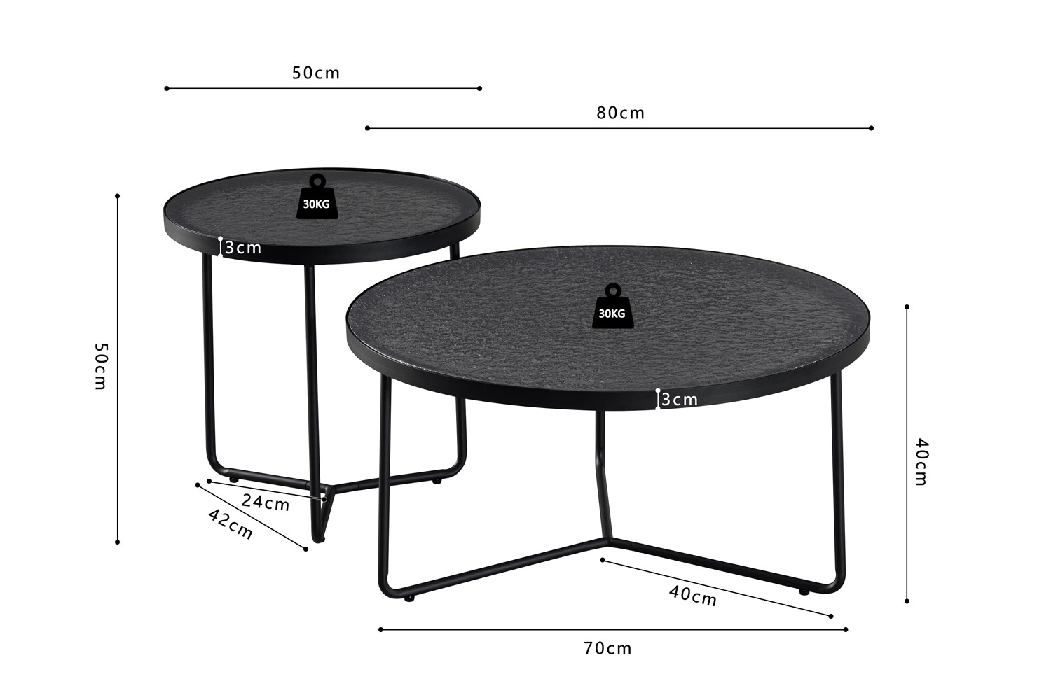 Melia salontafel rond – grijs glas - Image 8