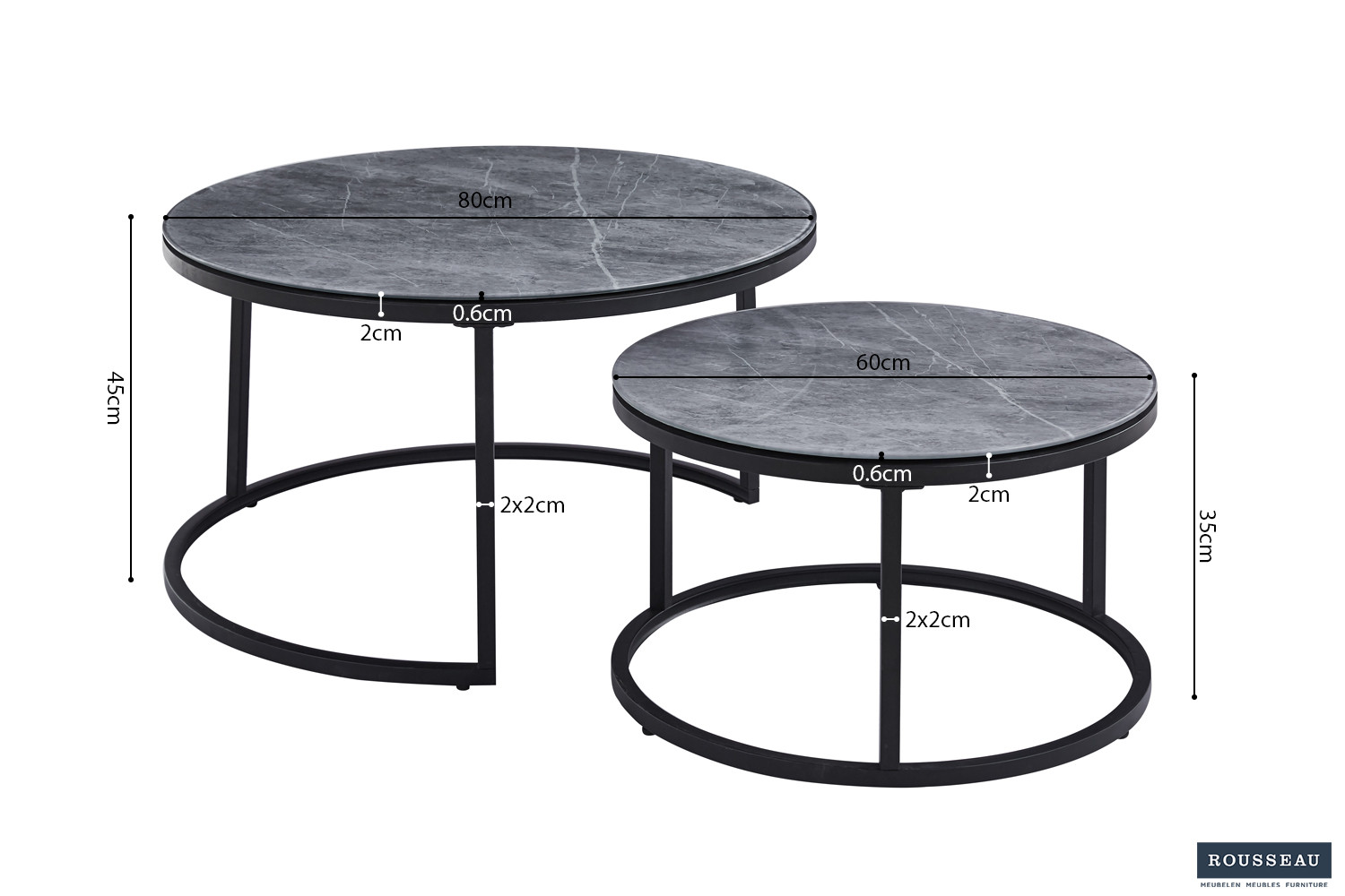 Boston salontafel – steengrijs glas - Image 5