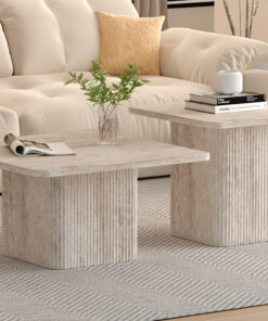 Bobby salontafel set van 2 – travertin beige
