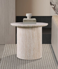 Lagos salontafel 50 cm rond – travertin beige